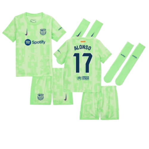 2024-2025 Barcelona Little Boys Third Mini Kit (Alonso 17)