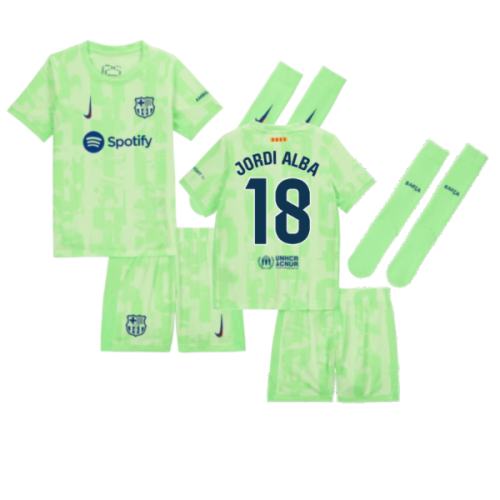 2024-2025 Barcelona Little Boys Third Mini Kit (Jordi Alba 18)