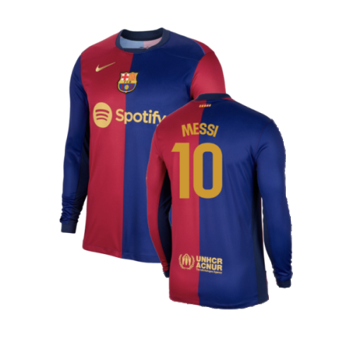 2024-2025 Barcelona Long Sleeve Home Shirt (Messi 10)