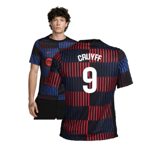 2024-2025 Barcelona Pre-Match Away Shirt (Navy) (Cruyff 9)