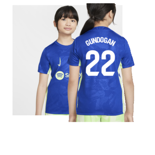 2024-2025 Barcelona Third Pre-Match Shirt (Royal) - Kids (Gundogan 22)