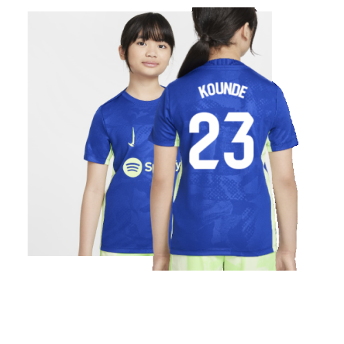 2024-2025 Barcelona Third Pre-Match Shirt (Royal) - Kids (Kounde 23)