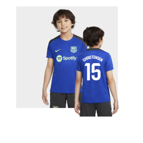 2024-2025 Barcelona Third Training Shirt (Blue) - Kids (Christensen 15)