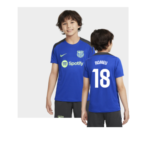 2024-2025 Barcelona Third Training Shirt (Blue) - Kids (Romeu 18)