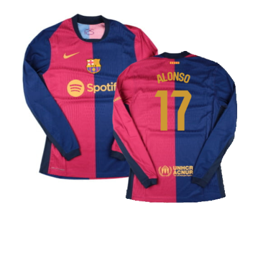 2024-2025 Barcelona Vapor Home Long Sleeve Shirt (Alonso 17)