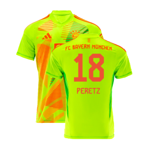 2024-2025 Bayern Munich Home Goalkeeper Shirt (Yellow) - Kids (Peretz 18)