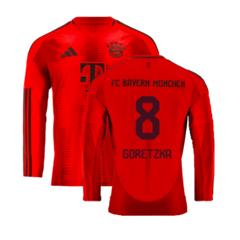 2024-2025 Bayern Munich Long Sleeve Home Shirt (Goretzka 8)