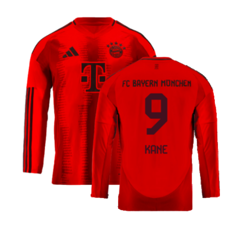 2024-2025 Bayern Munich Long Sleeve Home Shirt (Kids) (Kane 9)