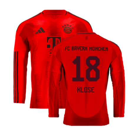 2024-2025 Bayern Munich Long Sleeve Home Shirt (Klose 18)