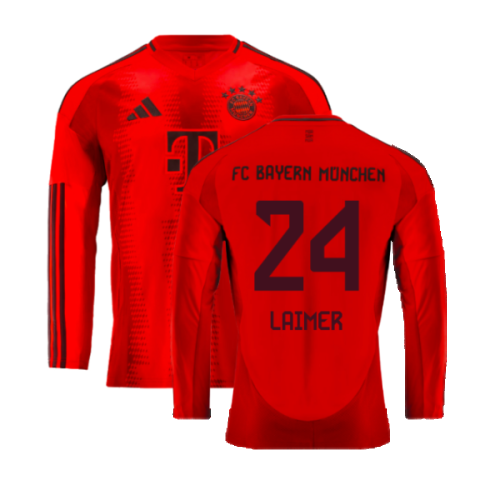 2024-2025 Bayern Munich Long Sleeve Home Shirt (Laimer 24)