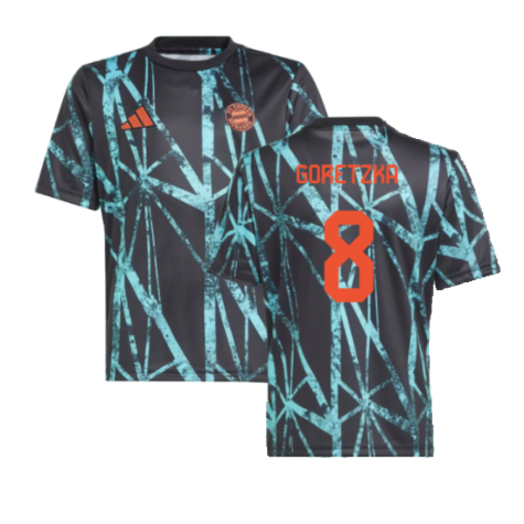 2024-2025 Bayern Munich Pre-Match Shirt (Black) - Kids (Goretzka 8)