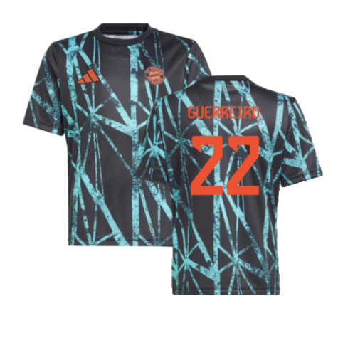 2024-2025 Bayern Munich Pre-Match Shirt (Black) - Kids (Guerreiro 22)