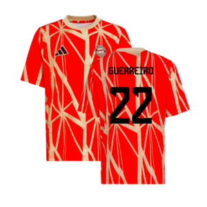 2024-2025 Bayern Munich Pre-Match Shirt (Red) (Guerreiro 22) 2024-2025 Bayern Munich Pre-Match Shirt (Red) (Guerreiro 22)