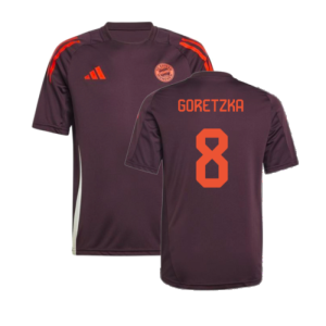 2024-2025 Bayern Munich Training Tee (Shadow Maroon) - Kids (Goretzka 8)