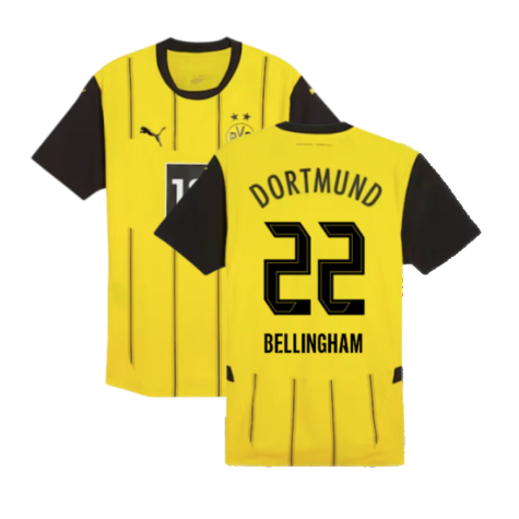 2024-2025 Borussia Dortmund Authentic Home Shirt (Bellingham 22)