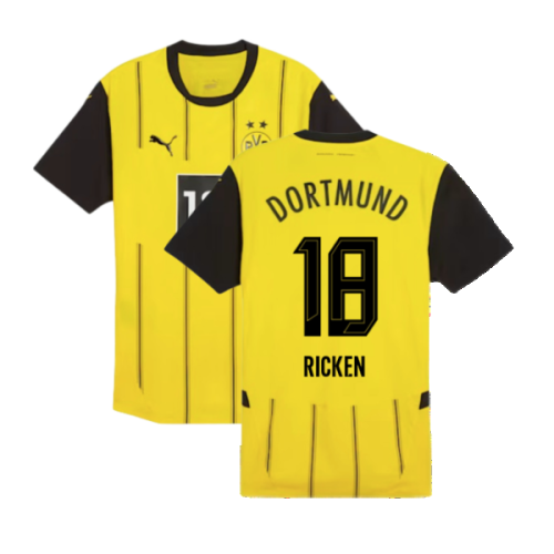 2024-2025 Borussia Dortmund Authentic Home Shirt (Ricken 18)