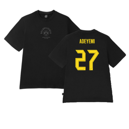 2024-2025 Borussia Dortmund ESS Tee (Black) (Adeyemi 27)