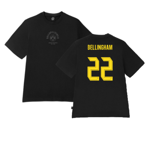 2024-2025 Borussia Dortmund ESS Tee (Black) (Bellingham 22)