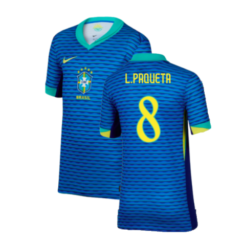 2024-2025 Brazil Away Shirt (Kids) (L.Paqueta 8)