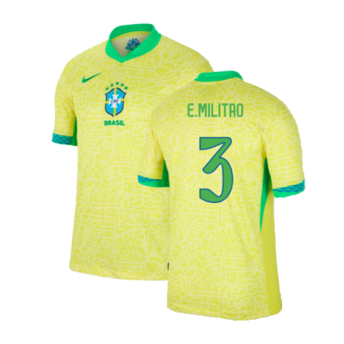 2024-2025 Brazil Home Dri-Fit ADV Match Shirt (E.Militao 3)