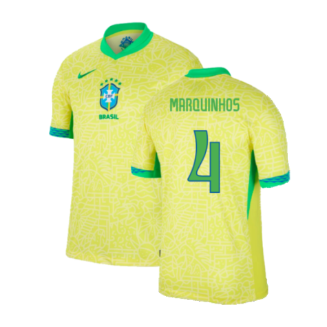 2024-2025 Brazil Home Dri-Fit ADV Match Shirt (Marquinhos 4)