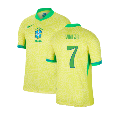 2024-2025 Brazil Home Dri-Fit ADV Match Shirt (Vini JR 7)