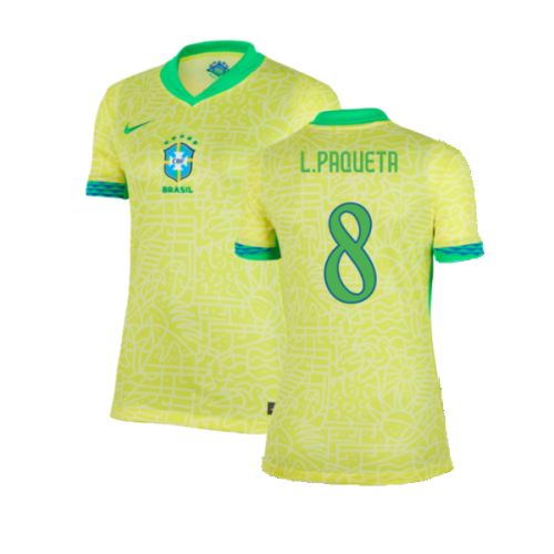 2024-2025 Brazil Home Shirt (Womens) (L.Paqueta 8)