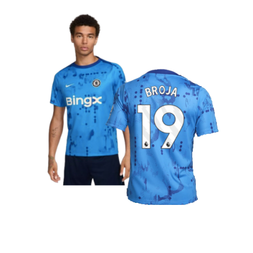 2024-2025 Chelsea Academy Pro Pre-Match Shirt (Blue) (Broja 19)