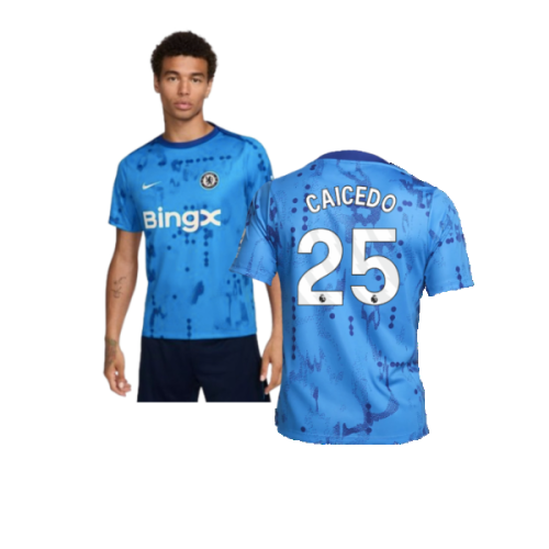 2024-2025 Chelsea Academy Pro Pre-Match Shirt (Blue) (Caicedo 25)