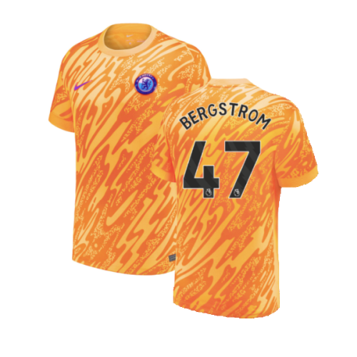 2024-2025 Chelsea Home Goalkeeper Shirt (Orange) - Kids (Bergstrom 47)