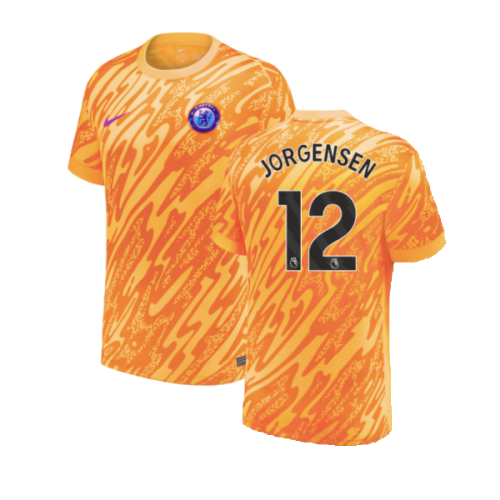 2024-2025 Chelsea Home Goalkeeper Shirt (Orange) - Kids (Jorgensen 12)