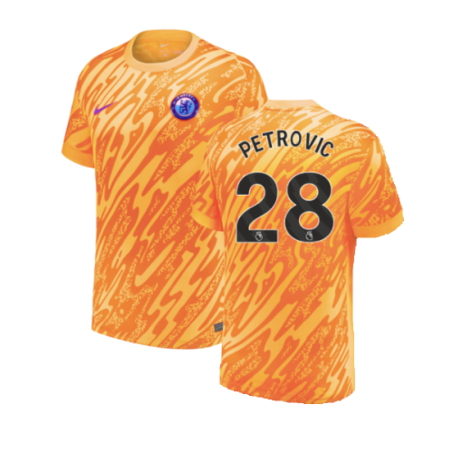 2024-2025 Chelsea Home Goalkeeper Shirt (Orange) - Kids (Petrovic 28)