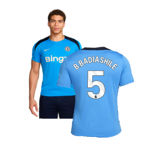 2024-2025 Chelsea Strike Dri-FIT Knit Shirt (Light Photo Blue) (B.Badiashile 5)