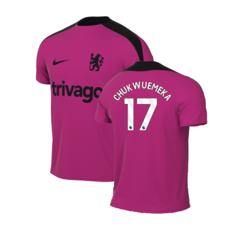 2024-2025 Chelsea Strike Dri-Fit Training Shirt (Pink) (Chukwuemeka 17)