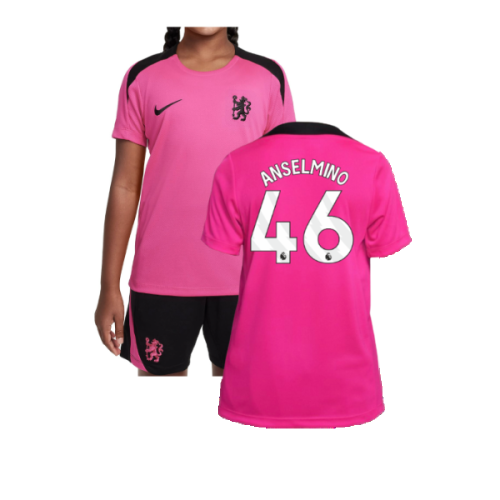 2024-2025 Chelsea Strike Dri-Fit Training Shirt (Pink) - Kids (Anselmino 46)