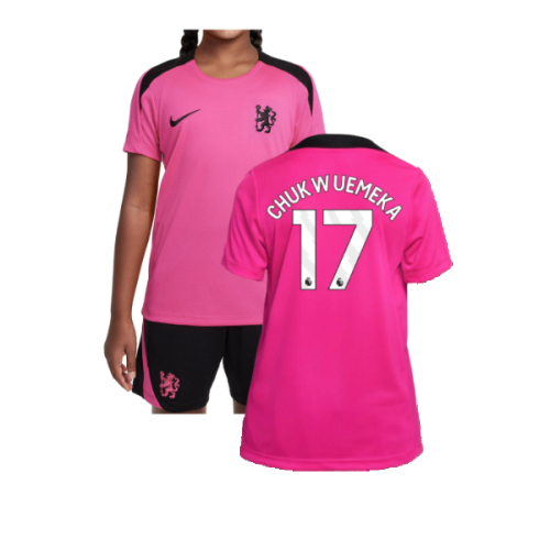 2024-2025 Chelsea Strike Dri-Fit Training Shirt (Pink) - Kids (Chukwuemeka 17)