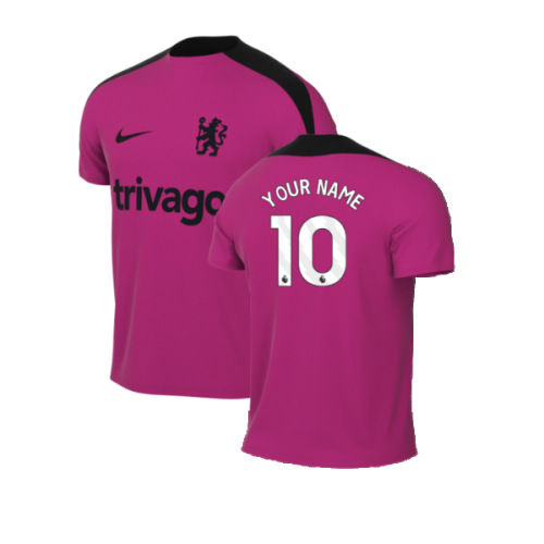 2024-2025 Chelsea Strike Dri-Fit Training Shirt (Pink) (Your Name)