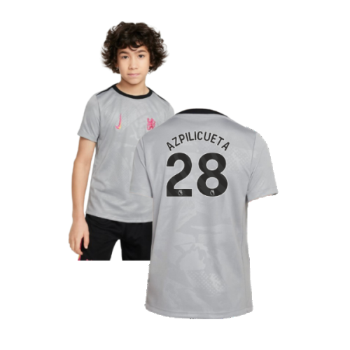 2024-2025 Chelsea Third Academy Pre-Match Shirt (Grey) - Kids (Azpilicueta 28)