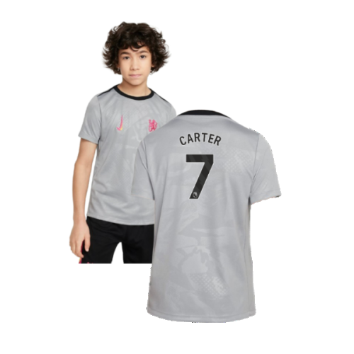 2024-2025 Chelsea Third Academy Pre-Match Shirt (Grey) - Kids (Carter 7)