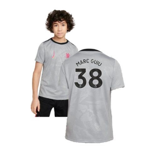 2024-2025 Chelsea Third Academy Pre-Match Shirt (Grey) - Kids (Marc Guiu 38)