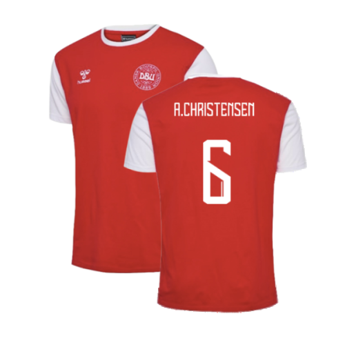 2024-2025 Denmark Fan 24 Block Tee (Red) (A.Christensen 6)