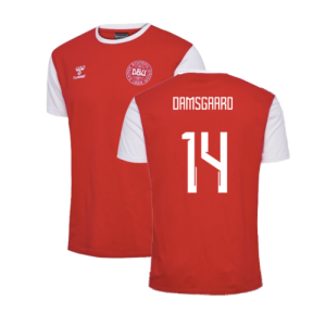2024-2025 Denmark Fan 24 Block Tee (Red) (Damsgaard 14) 2024-2025 Denmark Fan 24 Block Tee (Red) (Damsgaard 14)