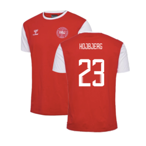 2024-2025 Denmark Fan 24 Block Tee (Red) (Hojbjerg 23)