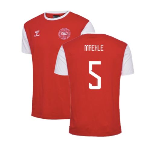 2024-2025 Denmark Fan 24 Block Tee (Red) (Maehle 5)