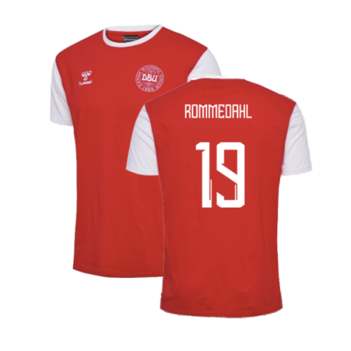 2024-2025 Denmark Fan 24 Block Tee (Red) (Rommedahl 19)