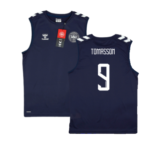 2024-2025 Denmark Sleeveless Training Jersey (Marine) (Tomasson 9)