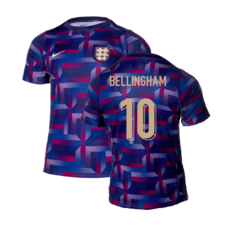 2024-2025 England Academy Pro Pre-Match Shirt (Purple Ink) (Bellingham 10)