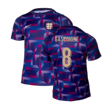 2024-2025 England Academy Pro Pre-Match Shirt (Purple Ink) (Gascoigne 8)