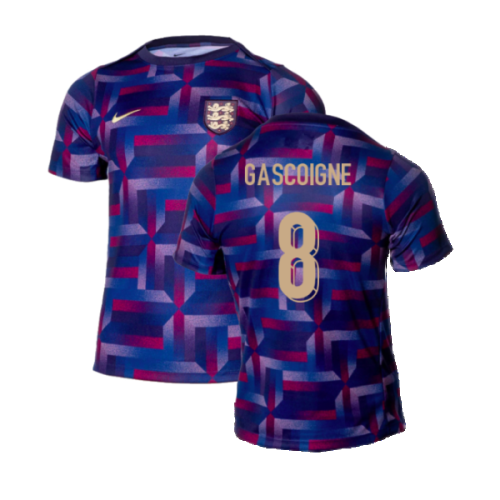 2024-2025 England Academy Pro Pre-Match Shirt (Purple Ink) (Gascoigne 8)