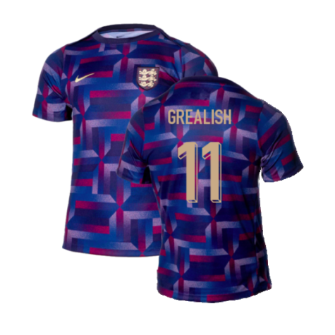 2024-2025 England Academy Pro Pre-Match Shirt (Purple Ink) (Grealish 11)